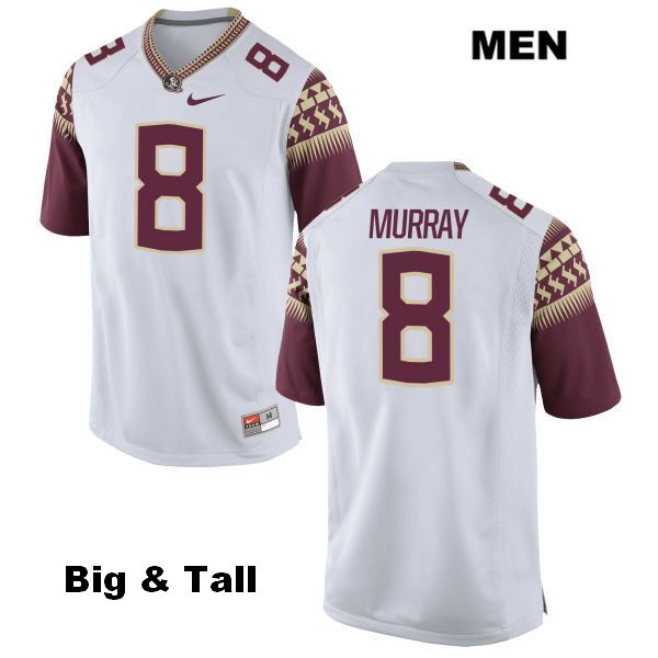 Men's NCAA Nike Florida State Seminoles #8 Nyqwan Murray College Big & Tall White Stitched Authentic Football Jersey MDG2869XQ